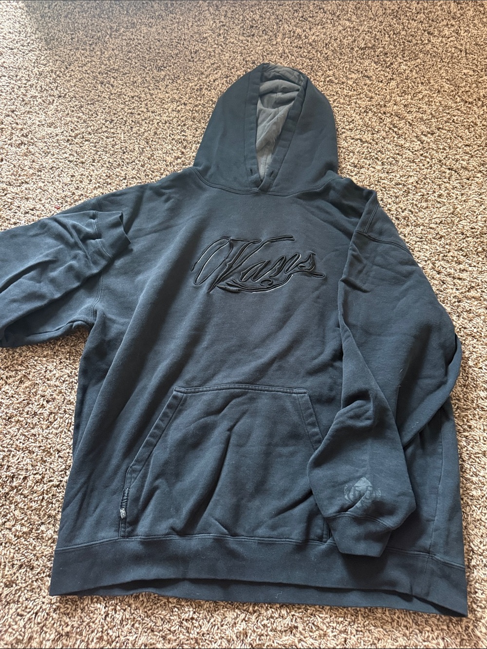 Vans Black Hooded Sweatshirt with Embroidered Logo
